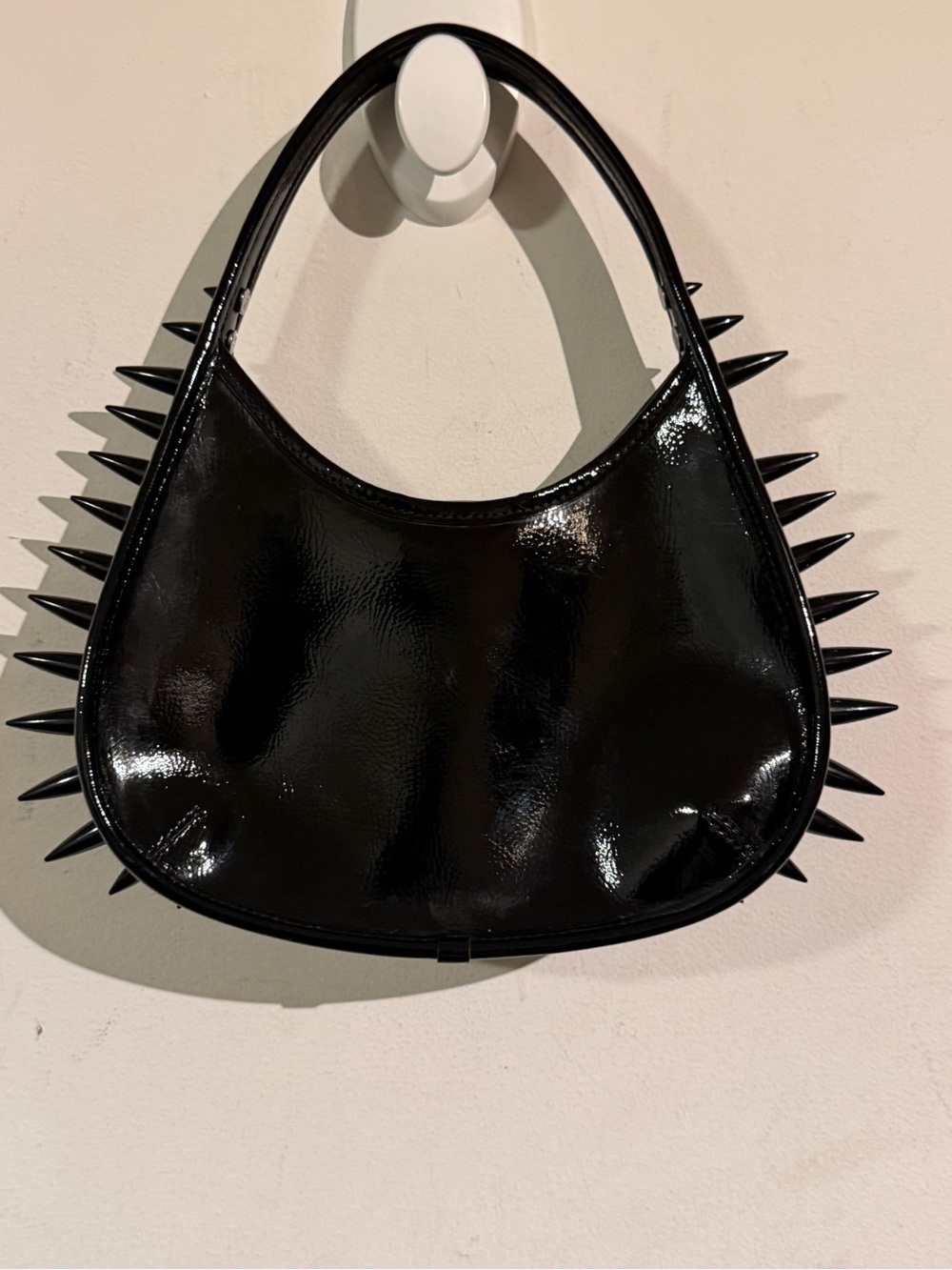 Coach coachtopia Black Spike Patent Shoulder Bag -